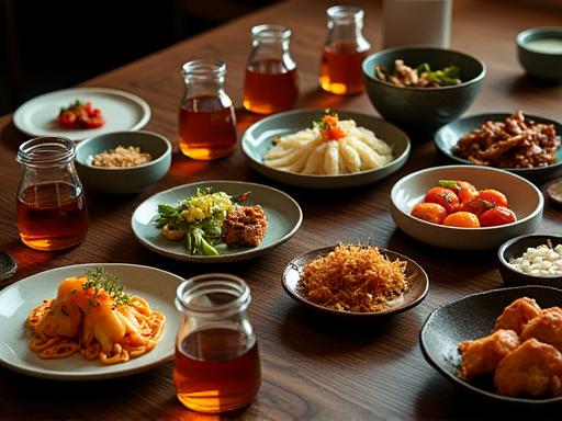 전통주와 한식이 페어링된 테이블